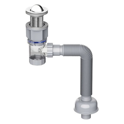 洗脸盆下水器阳台浴室柜面盆下水管全套带防臭阀芯翻板排水管套装